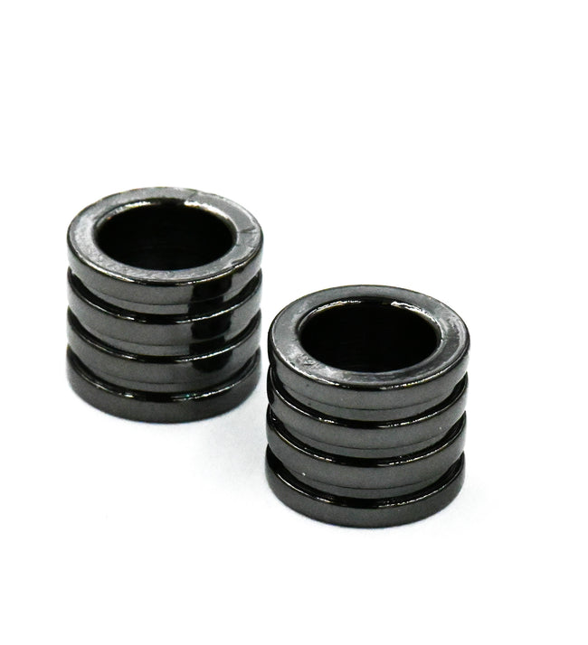 Stainless Steel Tube Beads, Grooved, Column, Gunmetal -1pc Main Image