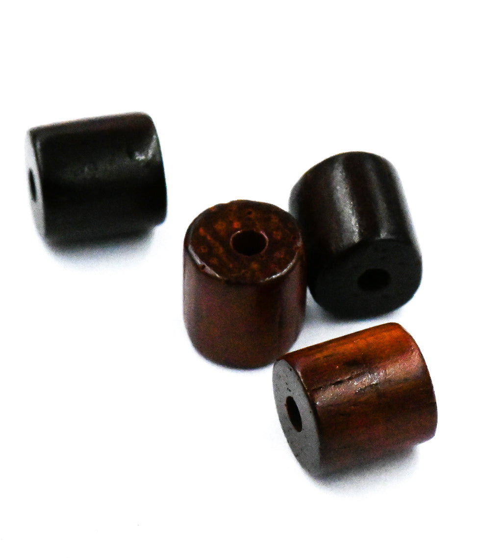 Natural Wood Beads, Column, Saddle Brown, 7x6mm