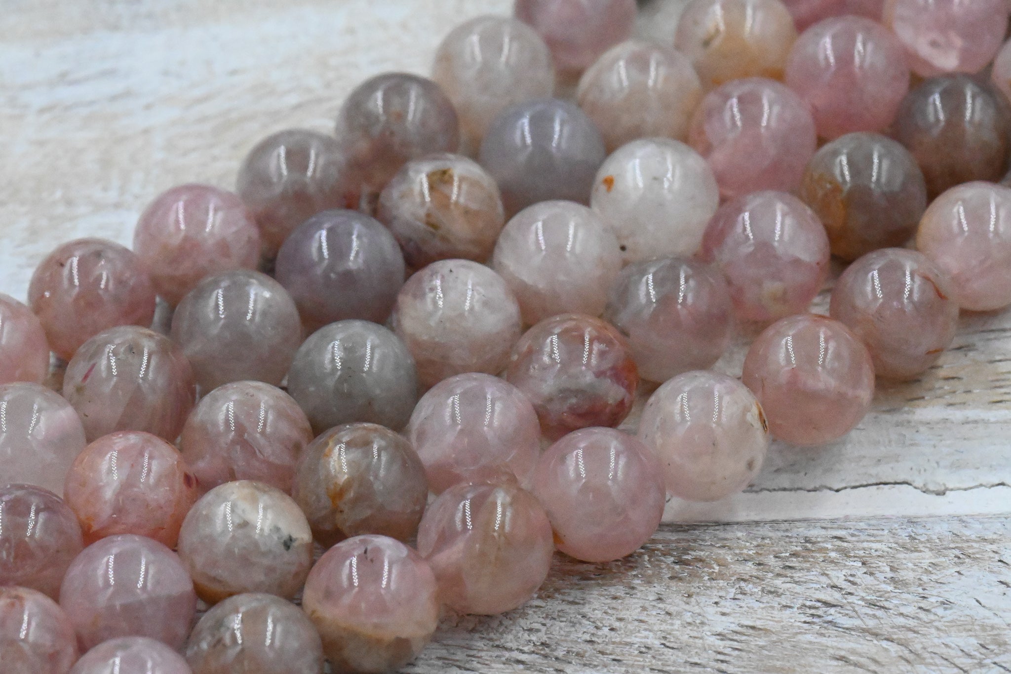 Madagaascar Rose Quartz 6mm, 8mm Pink Rose Quartz  -15 inch strand