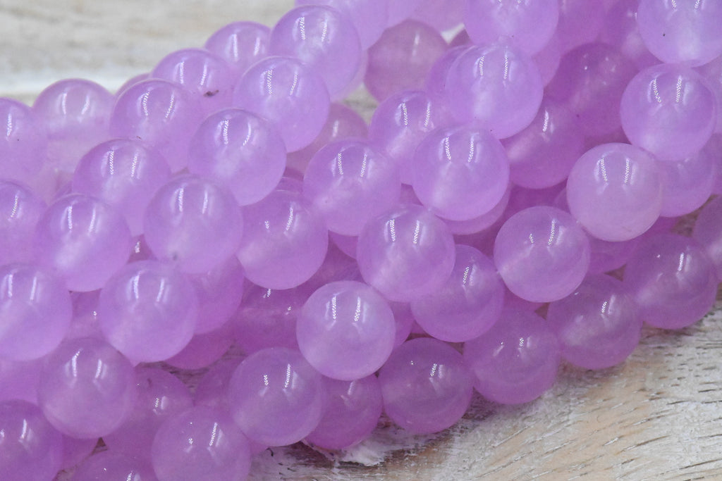 Thistle Purple Jade, 4mm, 6mm, 8mm, 10mm Purple Jade Round Beads -15 inch strand