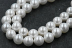 South Sea Shell Pearl, Oyster White 8mm Rounds -50pc