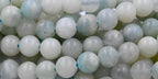 TWO STRANDS Aquamarine Beads Strands, 6mm, 8mm, grade B, Round -15.5 strand