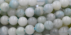 TWO STRANDS Aquamarine Beads Strands, 6mm, 8mm, grade B, Round -15.5 strand