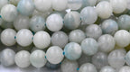 TWO STRANDS Aquamarine Beads Strands, 6mm, 8mm, grade B, Round -15.5 strand