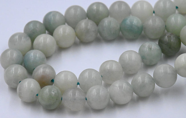 TWO STRANDS Aquamarine Beads Strands, 6mm, 8mm, grade B, Round -15.5 strand Hover Image