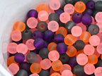 6mm Island Sunset Mix Frosted Matte Glass Round Druk Cultured Sea Glass Beads - 100 beads