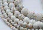 White Magnesite 4mm, 6mm, 8mm, 10mm, 12mm Round Beads Wholesale-15 inch strand
