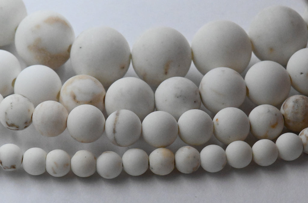 Matte White Magnesite 4mm, 6mm, 8mm, 10mm, 12mm