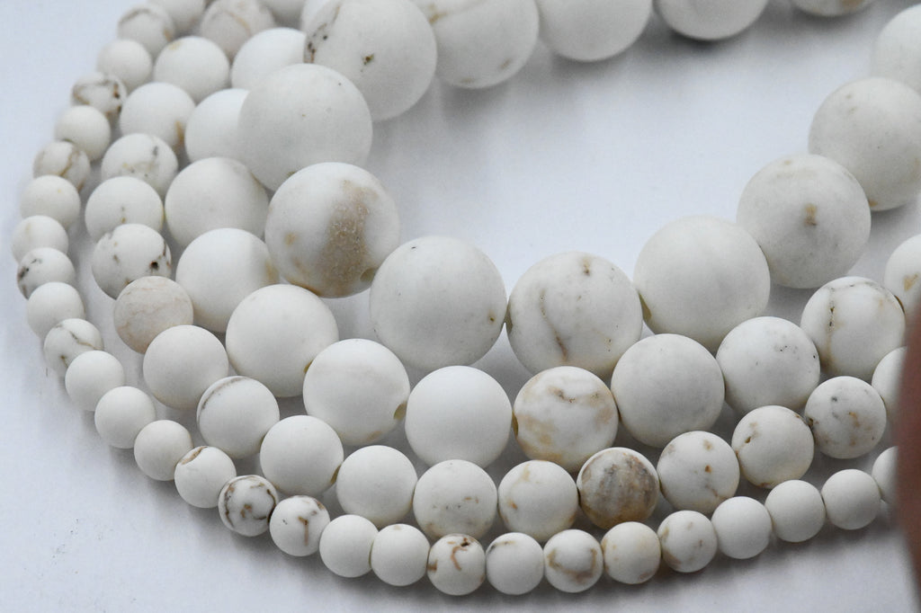 Matte White Magnesite 4mm, 6mm, 8mm, 10mm, 12mm