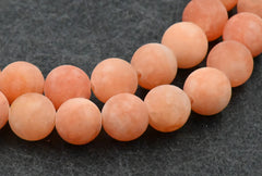 8mm Matte Toffee Orange Malaysia "Jade" Round Beads -15 inch strand