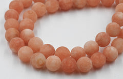 8mm Matte Toffee Orange Malaysia "Jade" Round Beads -15 inch strand