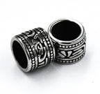 304 Stainless Steel Spacer Beads, Large Hole Beads, 2pc Column, Antique Silver, 10.5x9mm