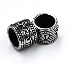 304 Stainless Steel Spacer Beads, Large Hole Beads, 1pc Column, Antique Silver, 10.5x9mm