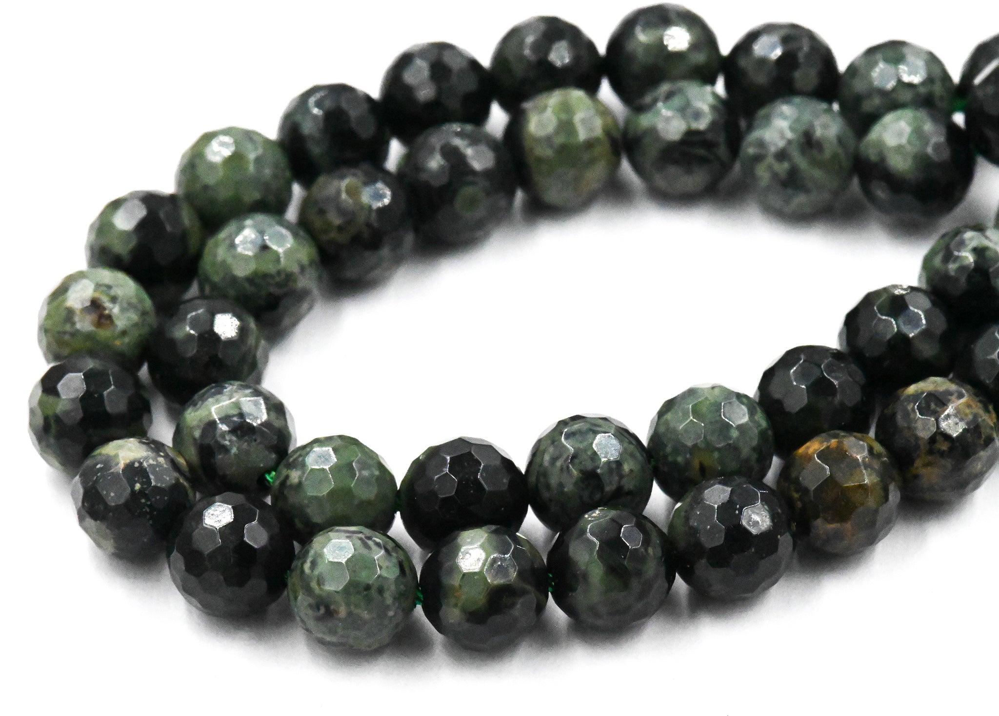 Rhyolite Jasper Beads Strands, Faceted, 8mm