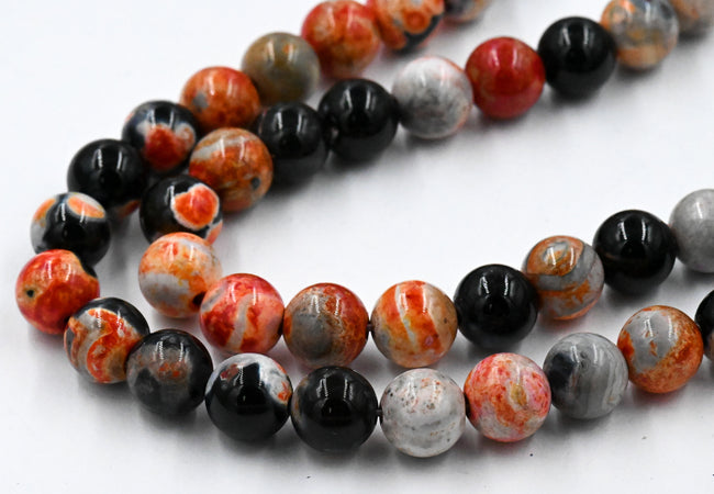 Fall Orange Crackle Agate, 8mm round Main Image