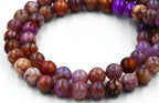 Autumn Magenta Purple Crackle Agate, 8mm round
