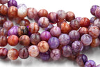 Autumn Magenta Purple Crackle Agate, 8mm round