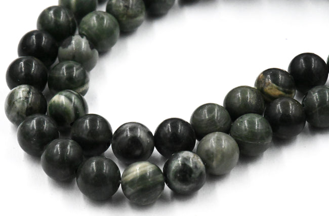 Green Wood Lace Stone Beads, 8mm Main Image
