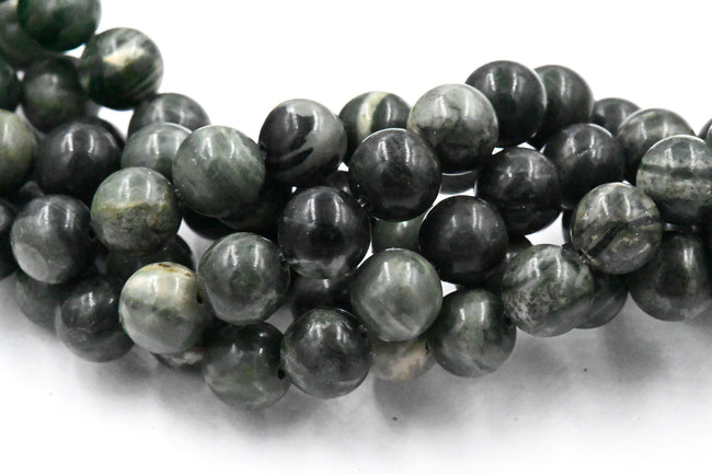 Green Wood Lace Stone Beads, 8mm Hover Image