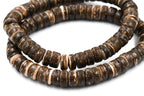 Two Coconut Stretch Bracelets, Coconut Brown Rondelle
