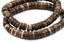 Two Coconut Stretch Bracelets, Coconut Brown Rondelle