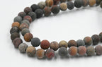 Matte Red Creek Jasper 6mm smooth round -15 inch strand