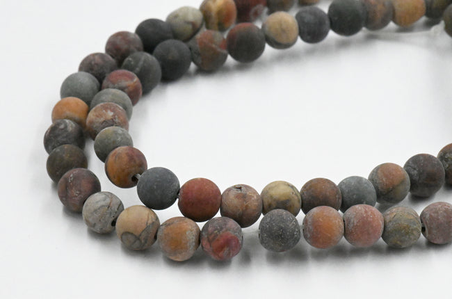 Matte Red Creek Jasper 6mm smooth round -15 inch strand Main Image