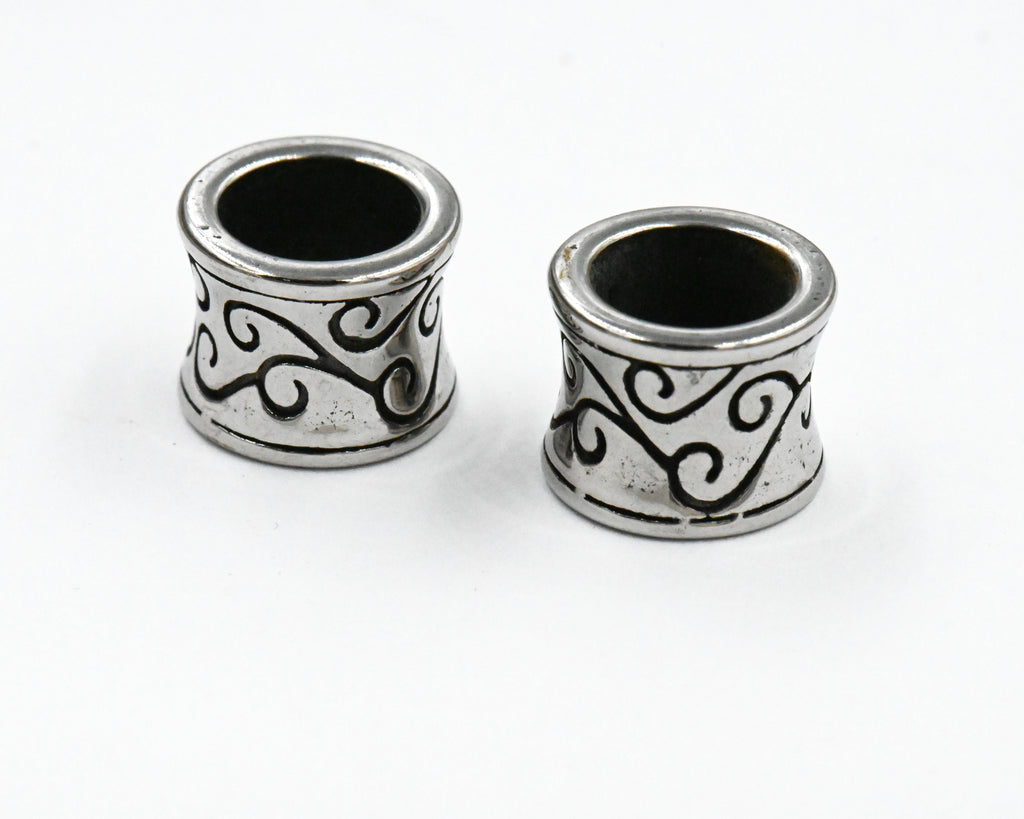 Stainless Steel European Large Hole Column, 1pc Antique Silver, 11.5mm