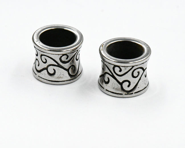 Stainless Steel European Large Hole Column, 1pc Antique Silver, 11.5mm Main Image