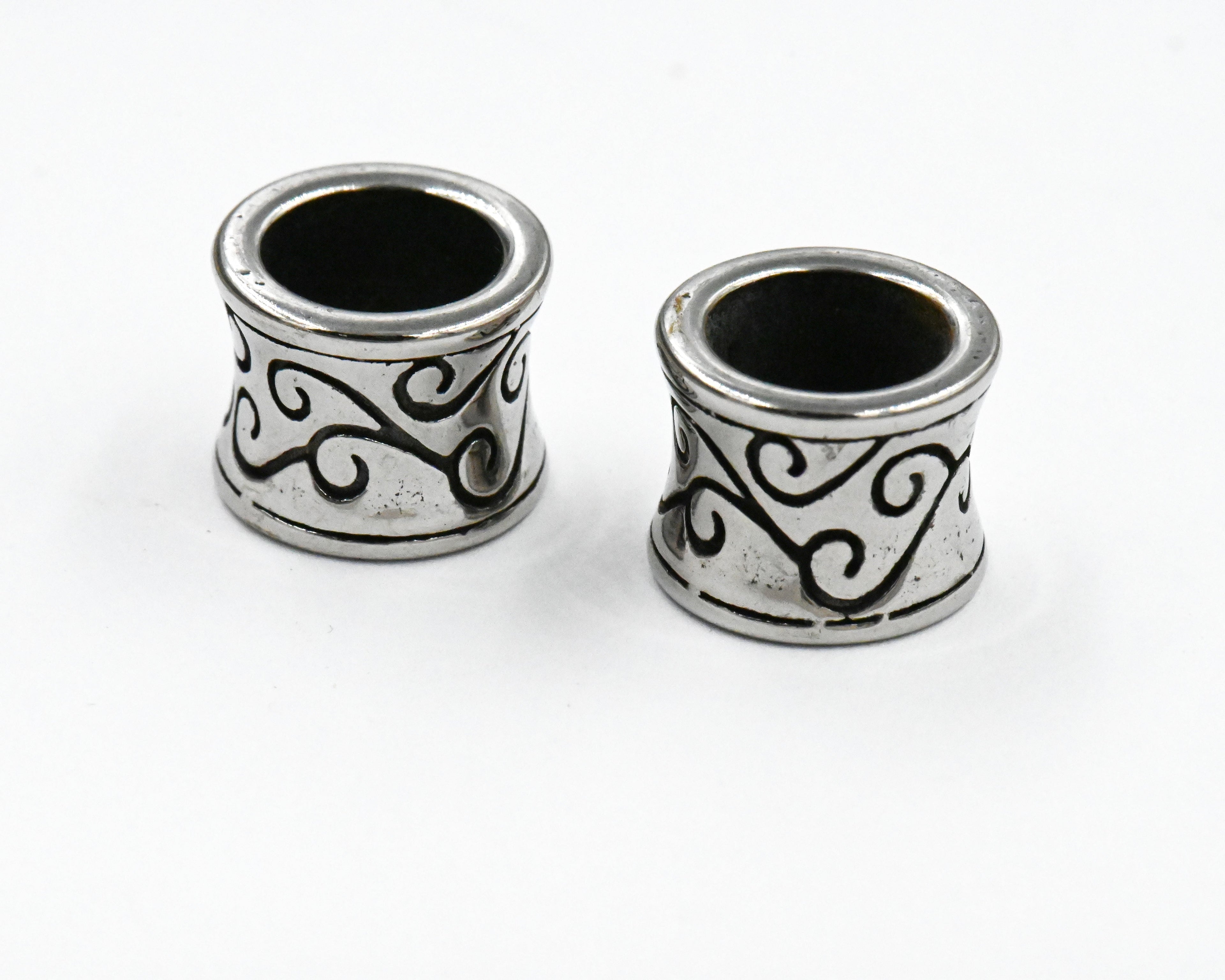 Stainless Steel European Large Hole Column, 1pc Antique Silver, 11.5mm