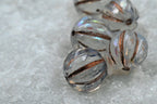 Czech Glass Faceted Melon AB Opal Copper Finish