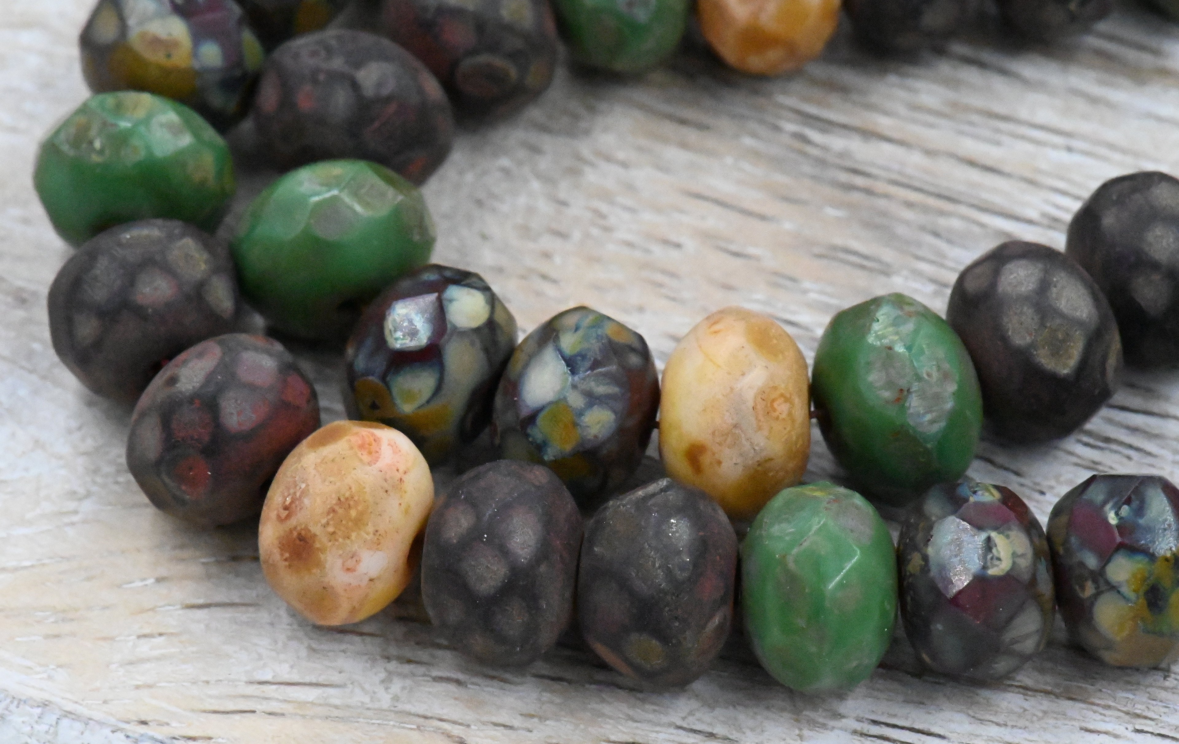 Picasso Rondelle Fall Forest Mix 25pc 6x8mm Faceted