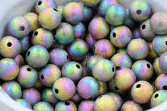 Stainless Steel Rainbow Stardust 10mm Beads -5pc