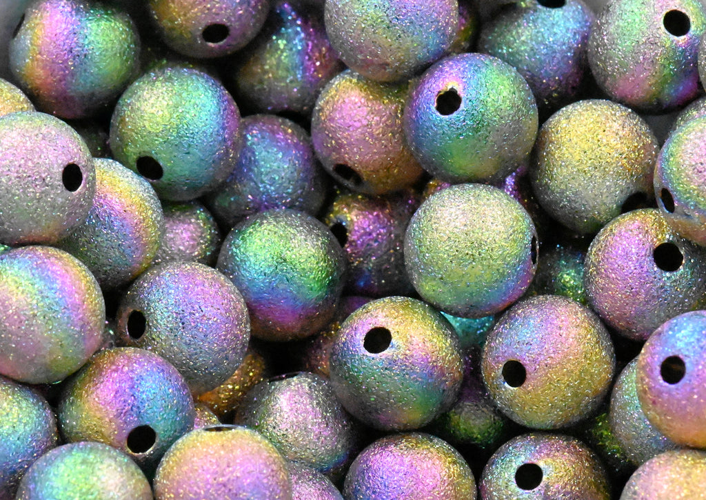 Stainless Steel Rainbow Stardust 10mm Beads -5pc