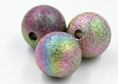 Stainless Steel Rainbow Stardust 10mm Beads -5pc