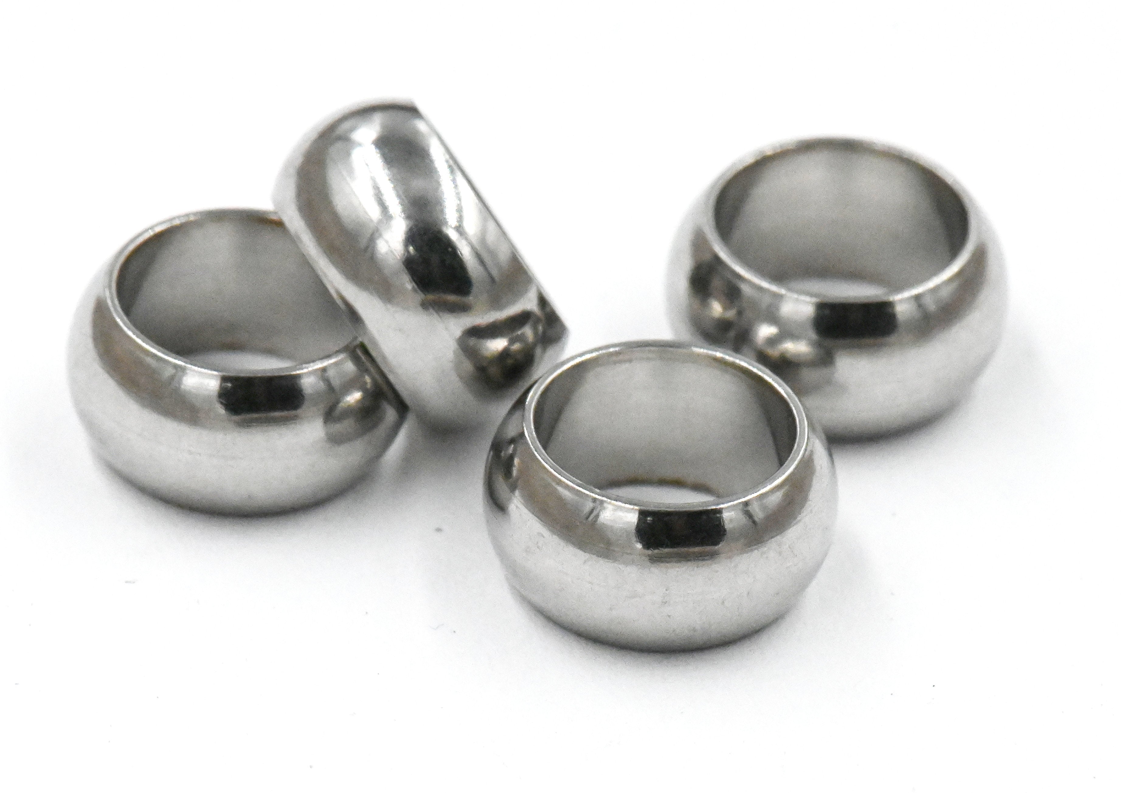 Large Hole Stainless Steel Spacer 10x5mm -10pc