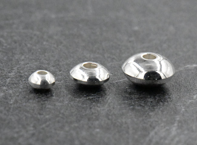 Bright Silver Stainless Steel Rondelle Saucer Spacer 10pc, 4mm 6mm 8mm Beads Main Image