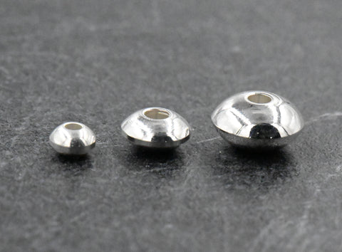 Bright Silver Stainless Steel Rondelle Saucer Spacer 10pc, 4mm 6mm 8mm Beads