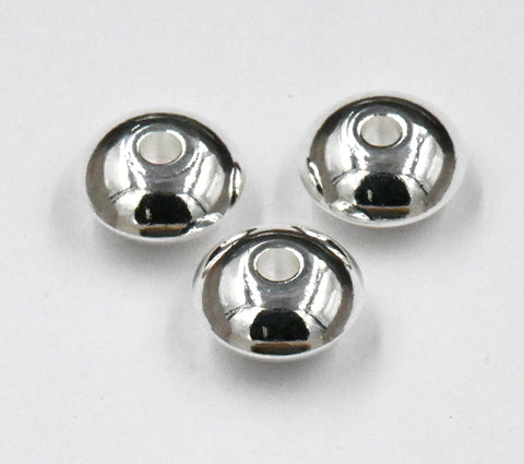Bright Silver Stainless Steel Rondelle Saucer Spacer 20pc, 4mm 6mm 8mm Beads