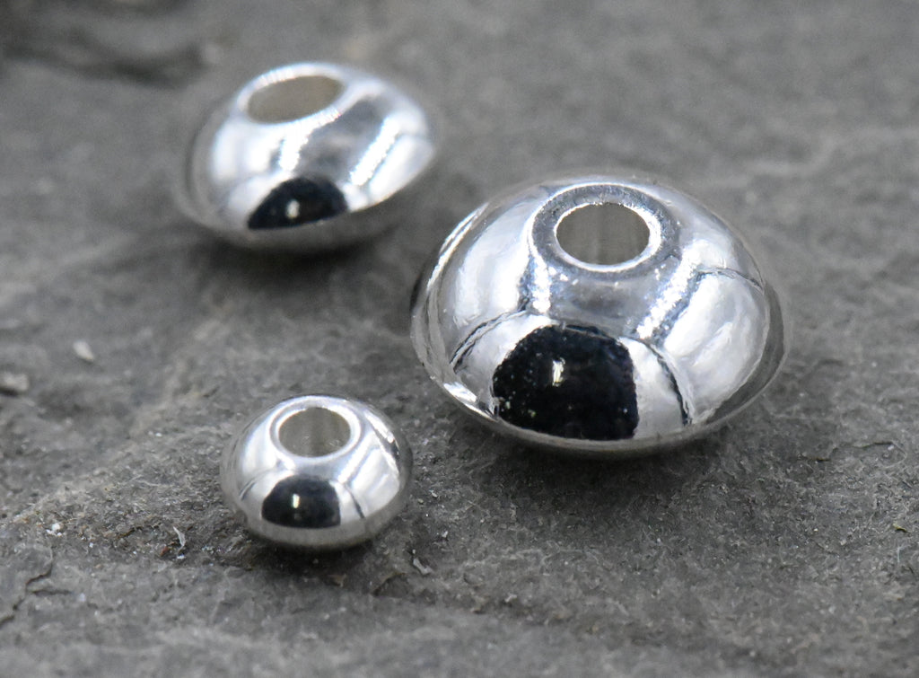 Bright Silver Stainless Steel Rondelle Saucer Spacer 10pc, 4mm 6mm 8mm Beads