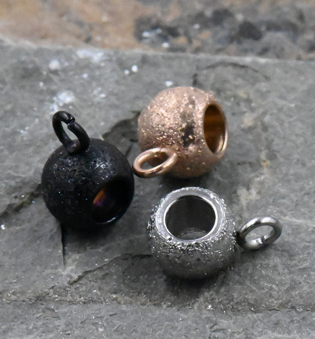 Stainless Steel Stardust 6mm Hanger 10pc Gold Silver Black Rose Gold beads