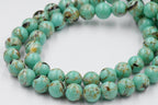 Turquoise and Sea Shell Beads 6mm 8mm 10mm, Full Strand