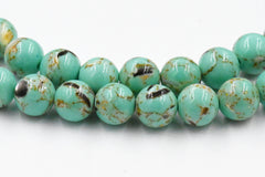 Turquoise and Sea Shell Beads 6mm 8mm 10mm, Full Strand
