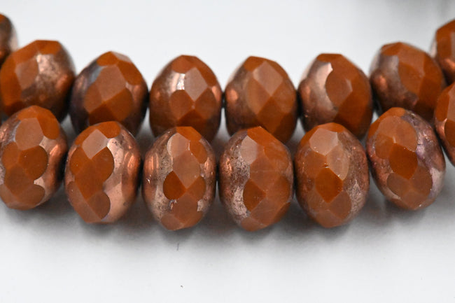 8x6mm Rondelle Fiery Opal Orange Copper Finish Main Image