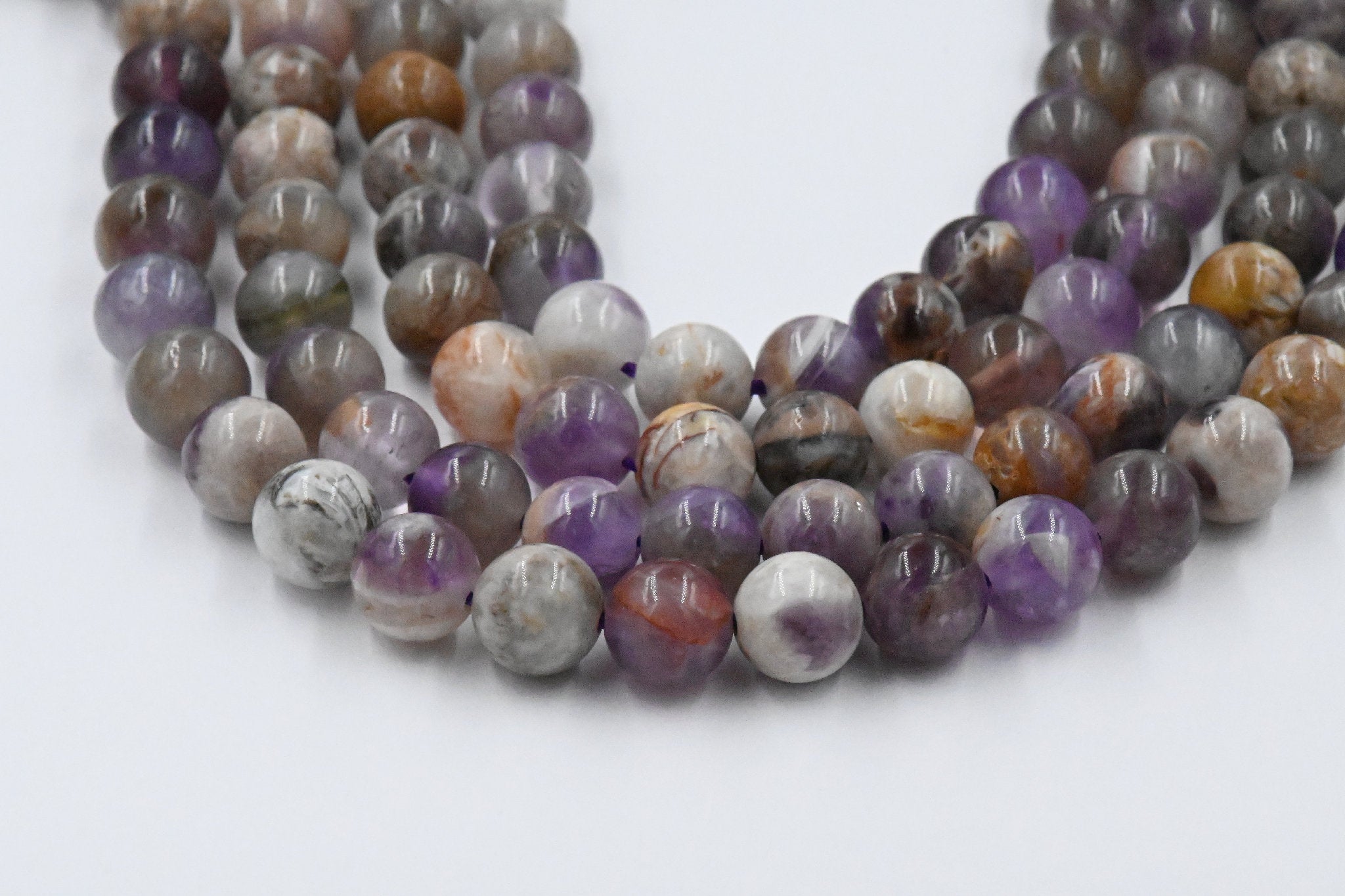 Sage Amethyst Beads, 6mm 8mm natural round beads