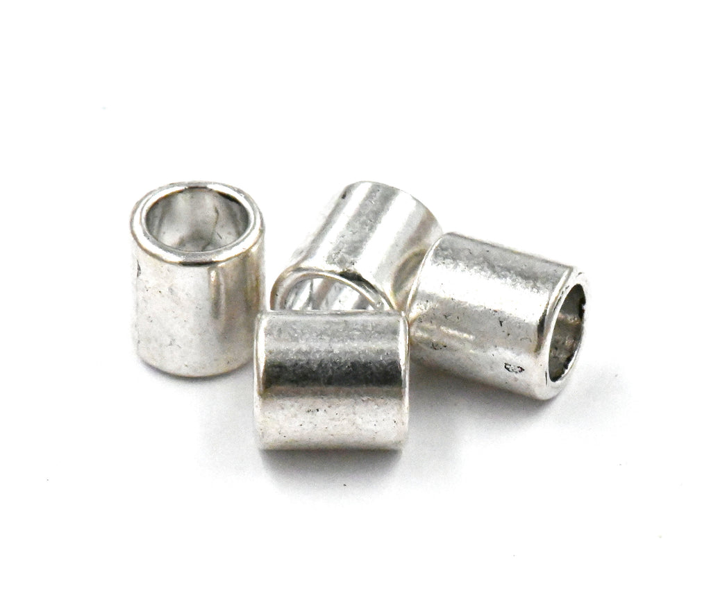 Antique Silver Copper, Bronze Tibetan Style Rondelle Column, 9x8mm Spacer Beads -25