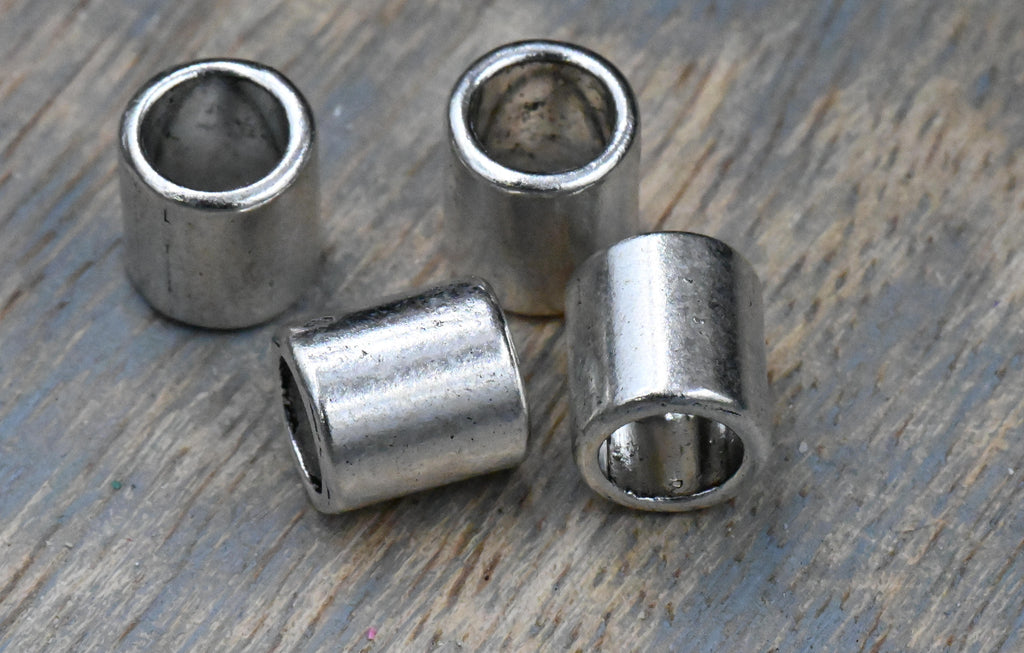 Antique Silver Copper, Bronze Tibetan Style Rondelle Column, 9x8mm Spacer Beads -25