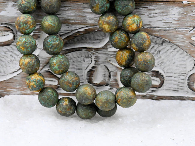 8mm Round Druk Verdigris Green Musard Etched Finish Hover Image