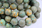 8mm Round Druk Verdigris Green Musard Etched Finish
