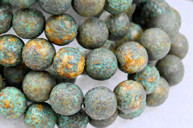 8mm Round Druk Verdigris Green Musard Etched Finish Main Image
